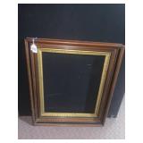 VTG WOOD PICTURE FRAME, DARK STAINED FINISH, GILT