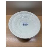WEDGWOOD WELLESLEY SAUCERS, CREAMWARE, EMBOSSED