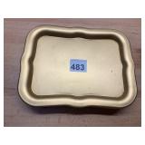 GOLD-TONE METAL TRAYS, RECTANGULAR FORM,