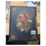 VTG VICTORIAN PHOTOGRAPH ALBUM, LEATHER COVER W/