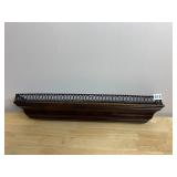 PR VTG WOODEN WALL SHELVES, WROUGHT IRON GALLERY