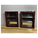 PR VTG WOODEN DISPLAY CASES, MIRRORED BACKS,