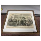 VTG LOCOMOTIVE PRINT, FRAMED, DEPICTING FIVE