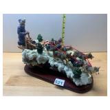 DOG SLED FIGURINE, RESIN CONSTRUCTION, WINTER
