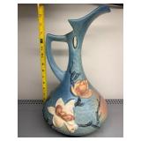 ROSEVILLE POTTERY MAGNOLIA PATTERN PITCHER, BLUE