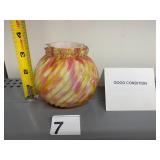 NORTHWOOD RAINBOW VASE, ART GLASS, SWIRL PATTERN,