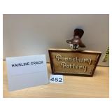 PENNSBURY POTTERY CERAMIC SIGN, BIRD TOPPER,