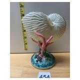 VICTORIAN STYLE PORCELAIN NAUTILUS SHELL VASE,
