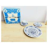 ENOCH WEDGWOOD BLUE HERITAGE PATTERN DINNERWARE,