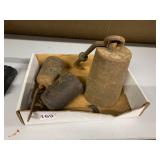 VTG CAST IRON WEIGHTS, TAPERED CYLINDRICAL FORM,