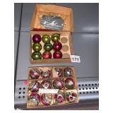 VTG CHRISTMAS ORNAMENTS, OCCUPIED JAPAN, GLASS