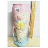 HULL POTTERY VASE, PINK AND BLUE OMBRE GLAZE,