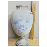 ROYAL BONN GERMANY PORCELAIN URN, BLUE AND WHITE