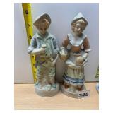 VTG PORCELAIN FIGURINES, PEASANT COUPLE,