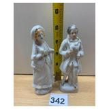 JAPAN PORCELAIN FIGURINES, COLONIAL COUPLE, GILT