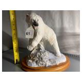 FRANKLIN MINT POLAR BEAR FIGURINE, HAND-PAINTED