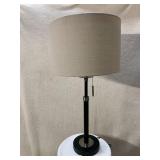 CONTEMPORARY TABLE LAMP, BRUSHED NICKEL AND MATTE