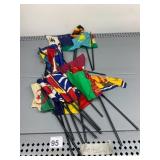 ASSORTED MINIATURE WORLD FLAGS, SYNTHETIC FABRIC,