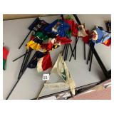ASSORTED MINIATURE STATE AND MILITARY FLAGS,