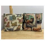 DECORATIVE THROW PILLOWS, WOVEN TAPESTRY STYLE,