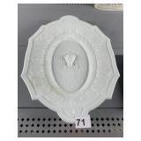 MILK GLASS PLATTER, OVAL FORM, RELIEF MOLDED