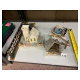 THE DOLLY TOY CO VTG CHRISTMAS VILLAGE BUILDINGS,