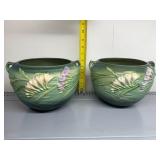 ROSEVILLE POTTERY JARDINIERES, FREESIA PATTERN,