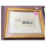 W. DOUGLAS MACLEOD ETCHING, RIVER SCENE W/