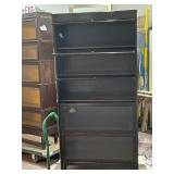 GUNN SECTIONAL BOOKCASE, DARK STAINED WOOD, FIVE