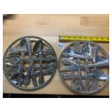 GODINGER SILVER ART CO TRIVETS, SILVER-TONE,
