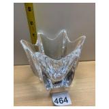 ART GLASS BOWL, CLEAR CRYSTAL, ORGANIC FREE-FORM