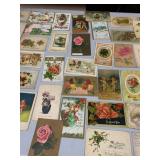 VTG ASSORTED POSTCARDS, HOLIDAY THEMES, FLORAL