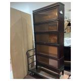 MACEY SECTIONAL BOOKCASE, DARK STAINED WOOD, FIVE