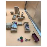 WOODEN DOLLHOUSE FURNITURE, BEDROOM AND BATHROOM