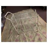 MCM STYLE SERVING CART, WHITE PAINTED METAL