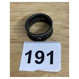 B.M.V. STERLING SILVER BAND, OXIDIZED FINISH,