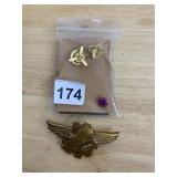 GIRL GENIUS AIRSHIP PIN, GOLD-TONE METAL, WINGED