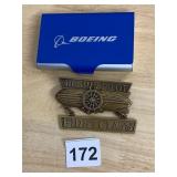 BOEING BUSINESS CARD HOLDER, METAL, BLUE FINISH,