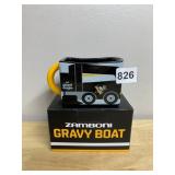 ZAMBONI PENGUINS GRAVY BOAT, CERAMIC, TEAM LOGO,