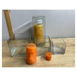 GLASS CYLINDER AND CUBE VASES, TIKI CITEONELLA