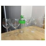 OXO SALAD SHAKER, ADIRONDACK WINERY WINE GLASSES,