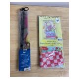 PIER 1 GARDEN FLAG W/ STAKE, EVERGREEN DECORATIVE