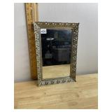 VTG METAL WALL MIRROR, RECTANGULAR, ORNATE