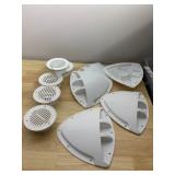 ASSORTED PLASTIC VENTS AND GRATES, WHITE FINISH,