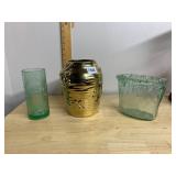 BERKUS GOLD-TONE VASE, COCA-COLA GLASS TUMBLER,