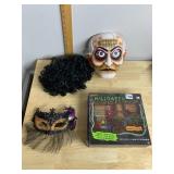 FOREMOST HALLOWEEN MESH LIGHTS, PLASTIC MASK,