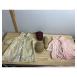 VTG INFANT COATS, PINK AND CREAM, LACE TRIM,