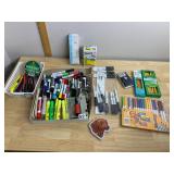 OFFICE AND ART SUPPLY LOT, CRAYOLA MARKERS,