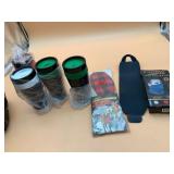 ASSORTED TRAVEL MUGS, THERMAL INSOLES, COPPER FIT