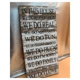 DECORATIVE WOODEN WALL SIGN, DISTRESSED FINISH,
